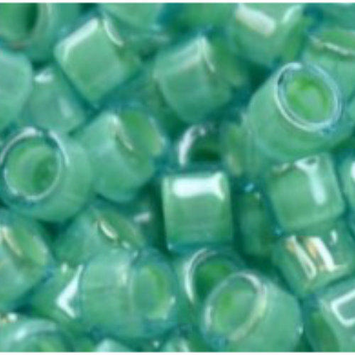 11/0 Aiko Beads - Inside-Color Aqua/Lt Jonquil-Lined - TA-01-0954
