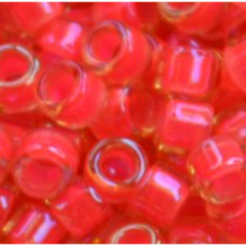 11/0 Aiko Beads - Luminous Light Topaz/Neon Pink-Lined - TA-01-0979