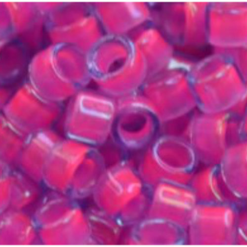11/0 Aiko Beads - Luminous Light Sapphire/Neon Pink-Lined - TA-01-0980