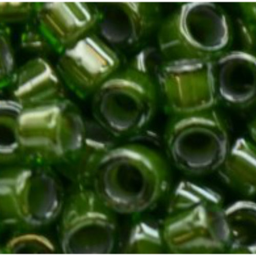 11/0 Aiko Beads - Inside-Color Green-Lined Peridot - TA-01-1049