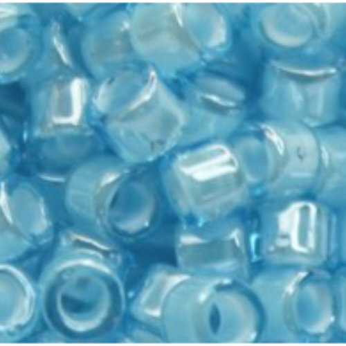 11/0 Aiko Beads - Inside-Color White-Lined Baby Blue - TA-01-1053