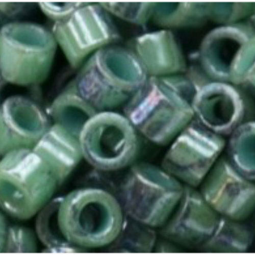 11/0 Aiko Beads - Marbled Opaque Turquoise/Blue - TA-01-1207