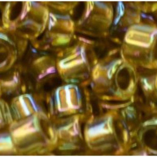 11/0 Aiko Beads - Gold-Lined Lt Topaz Rainbow - TA-01-1802