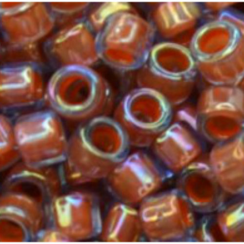 11/0 Aiko Beads - Inside-Color Rainbow Alexandrite/Opaque Orange-Lined - TA-01-1824