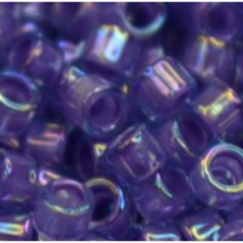 11/0 Aiko Beads - Inside-Color Rainbow Crystal/Violet-Lined  - TA-01-1838