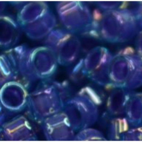 11/0 Aiko Beads - Inside-Color Rainbow Aqua/Lavender-Lined  - TA-01-1843