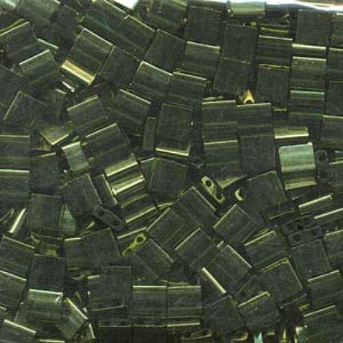 Miyuki Tila Bead - TL306 - Olive Green Gold Luster