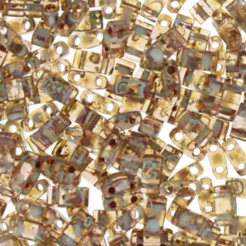 Miyuki Half Tila Bead - TLH4505 - Transparent Picasso Light Smoked Topaz