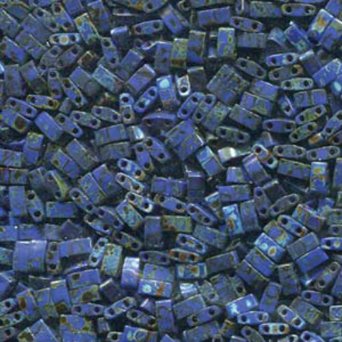 Miyuki Half Tila Bead - TLH4518 - Opaque Picasso Cobalt