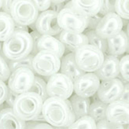 3mm Magatama Beads - Opaque-Lustered White - TM-03-121 - 100 gram bag