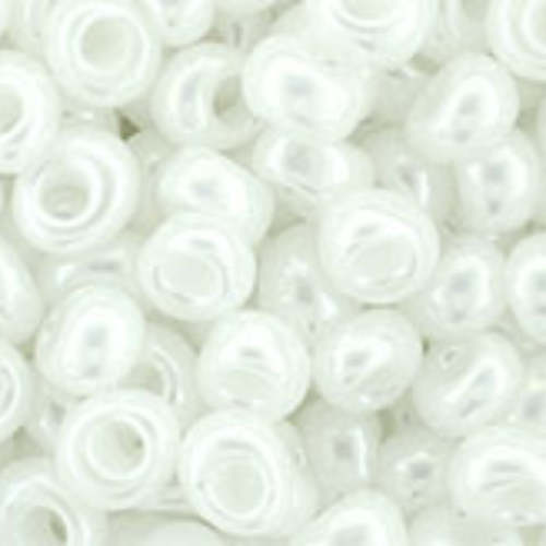 3mm Magatama Beads - Opaque-Lustered White - TM-03-121