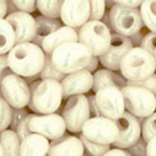 3mm Magatama Beads - Opaque-Lustered Navajo White - TM-03-122 - 100 gram bag