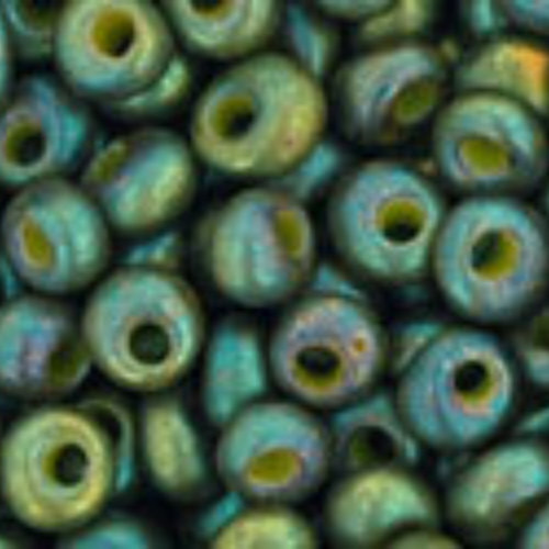 3mm Magatama Beads - Opaque-Rainbow-Frosted Khaki - TM-03-1627F  - 100 gram bag