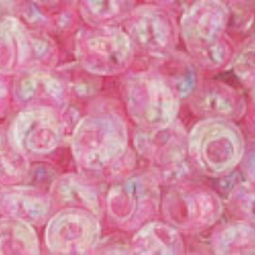 3mm Magatama Beads - Transparent-Rainbow Ballerina Pink - TM-03-171D