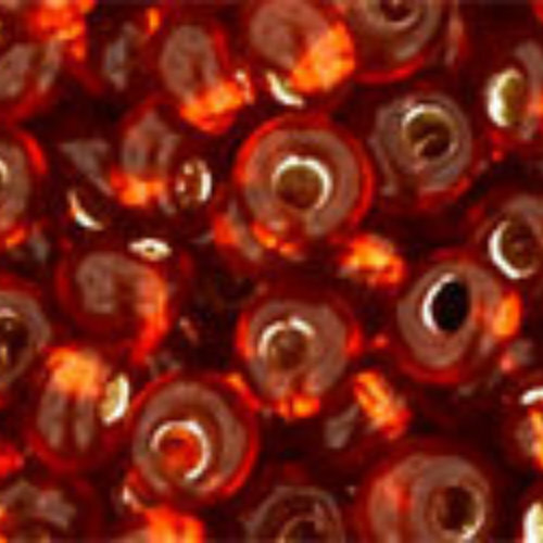 3mm Magatama Beads - Silver-Lined Burnt Orange - TM-03-2208