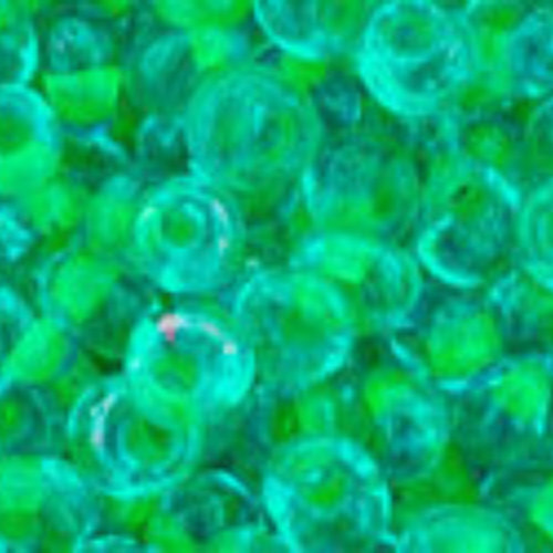3mm Magatama Beads - Inside-Color Aqua/Opaque Yellow-Lined - TM-03-307 - 100 gram bag
