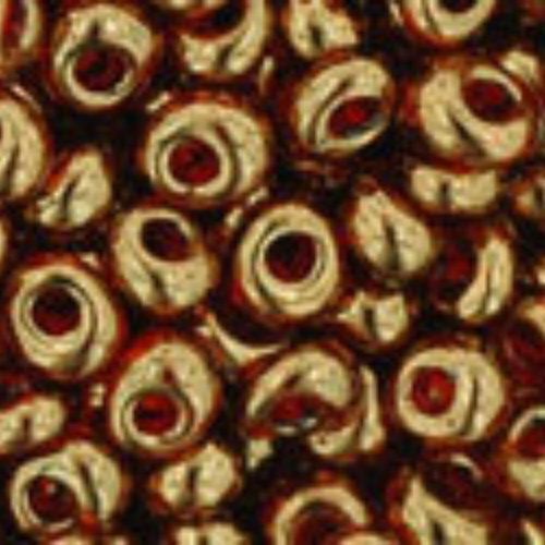3mm Magatama Beads - Gold-Lustered African Sunset - TM-03-329 - 100 gram bag
