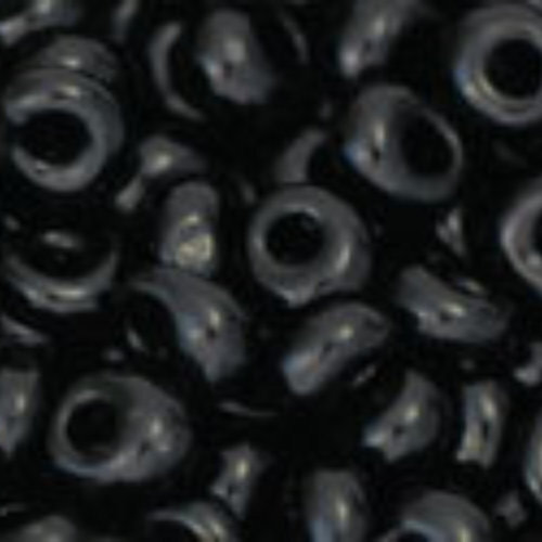 3mm Magatama Beads - Opaque Jet - TM-03-49 - 100 gram bag