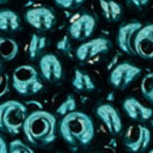 3mm Magatama Beads - Higher-Metallic Teal Hematite - TM-03-519 - 100 gram bag