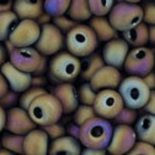 3mm Magatama Beads - Matte-Color Iris - Brown - TM-03-614 - 100 gram bag