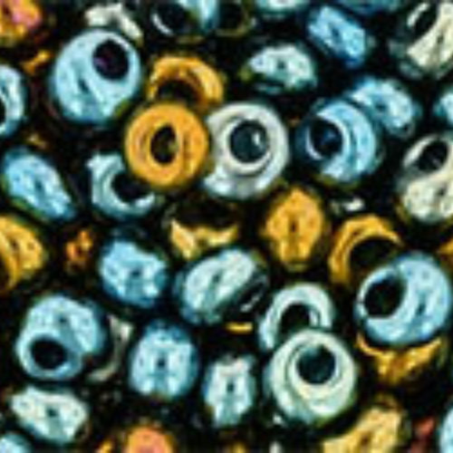 3mm Magatama Beads - Galvanized Blue Gold - TM-03-721 - 100 gram bag