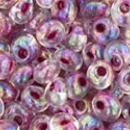 3mm Magatama Beads - Inside-Color Rainbow Crystal/Strawberry-Lined - TM-03-771