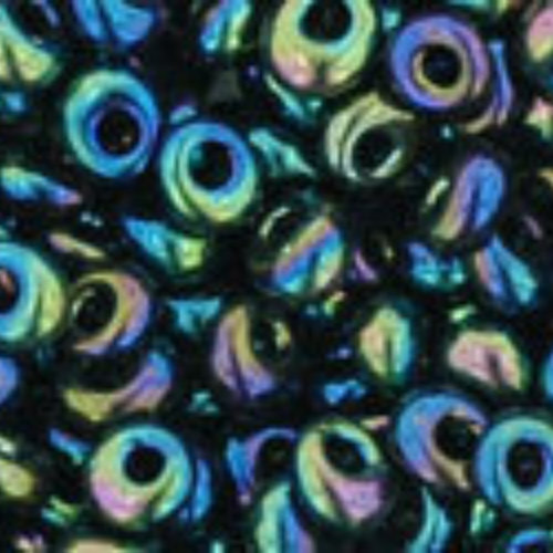 3mm Magatama Beads - Metallic Rainbow Iris - TM-03-86 - 100 gram bag