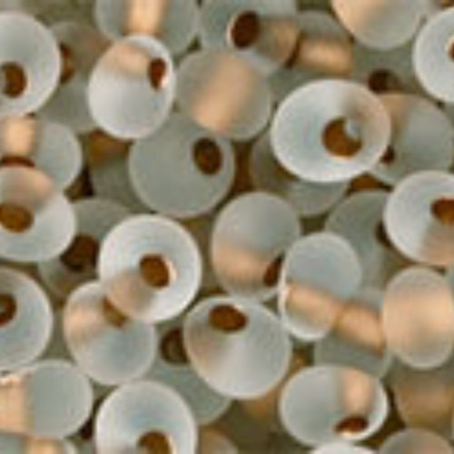 3mm Magatama Beads - Gold-Lined Frosted Crystal - TM-03-989F - 100 gram bag