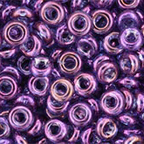 8/0 Demi Round - Gold-Lustered Dark Amethyst - TN-08-205