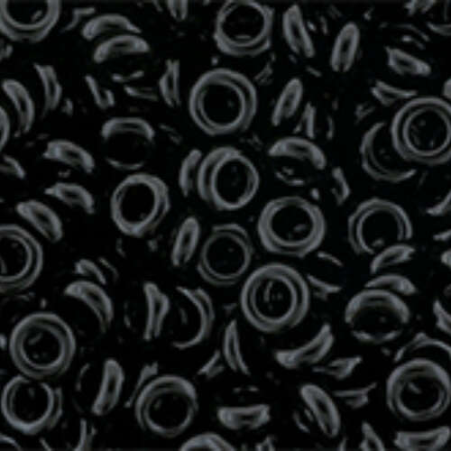 8/0 Demi Round - Opaque Jet - TN-08-49 - 13 gram Flip Top Container