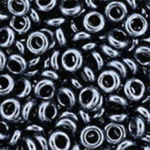 8/0 Demi Round - Metallic Hematite - TN-08-81 - 13 gram Flip Top Container
