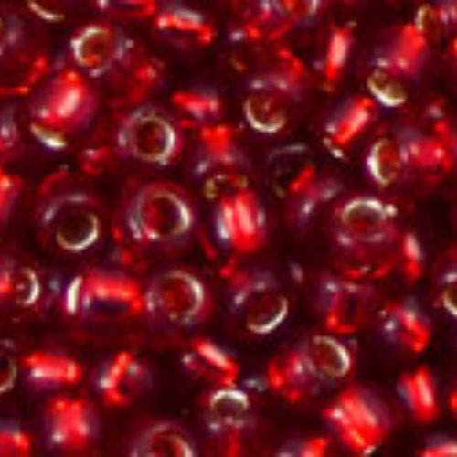 TOHO Silver-Lined Ruby 8/0 Round - TR-08-25C - 13gm Flip Top Container