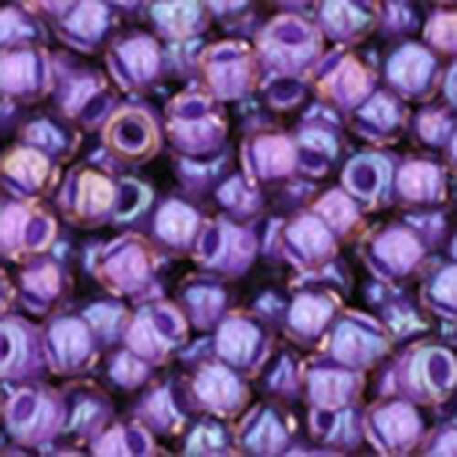 11/0 Round - Inside-Color Rainbow Rosaline/Opaque Purple-Lined - TR-11-928