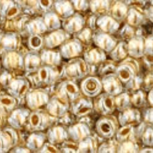 TOHO Gold-Lined Crystal 11/0 Round - TR-11-989 - 13gm Flip Top Container