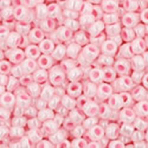 TOHO Opaque-Lustered Baby Pink 15/0 Round - TR-15-126 - 13gm Flip Top Container