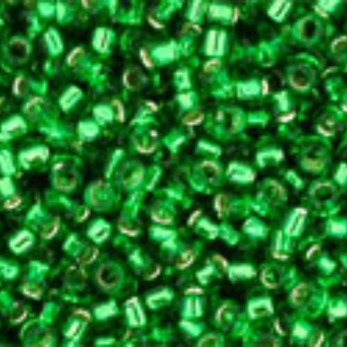 TOHO Silver-Lined Grass Green 15/0 Round - TR-15-27B - 13gm Flip Top Container