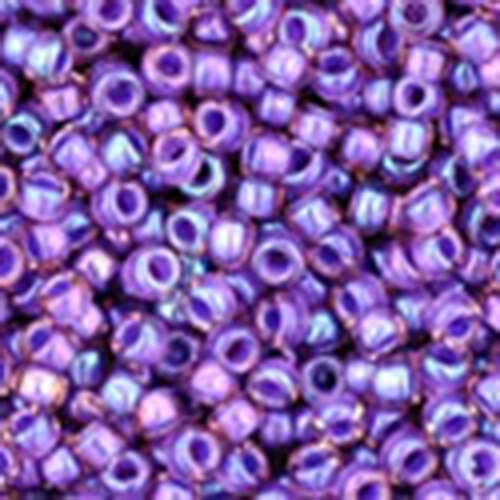 TOHO Inside-Color Rainbow Rosaline/Opaque Purple-Lined 15/0 Round - TR-15-928