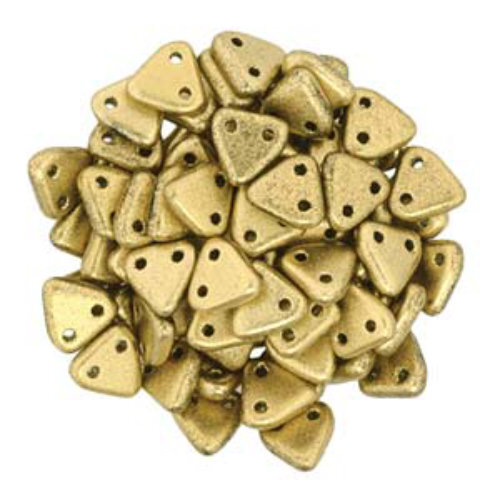 CzechMates 6mm Triangle Beads - 2 Hole - Bronze Pale Gold - TRI06-00030-01710