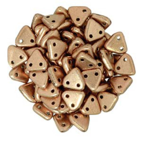 CzechMates 6mm Triangle Beads - 2 Hole - Matte Metallic Copper - TRI06-00030-01770