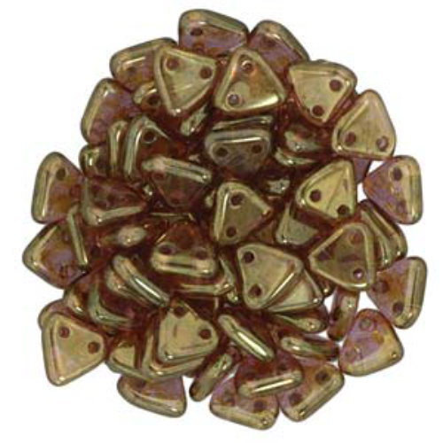 CzechMates 6mm Triangle Beads - 2 Hole - Crystal Lazure Red - TRI06-00030-65491