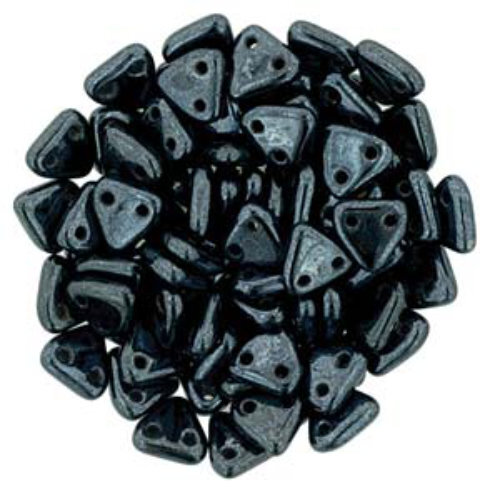 CzechMates 6mm Triangle Beads - 2 Hole - Jet Hematite - TRI06-23980-14400