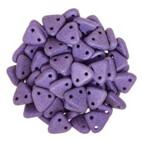 CzechMates 6mm Triangle Beads - 2 Hole - Metallic Suede Purple - TRI06-23980-79021