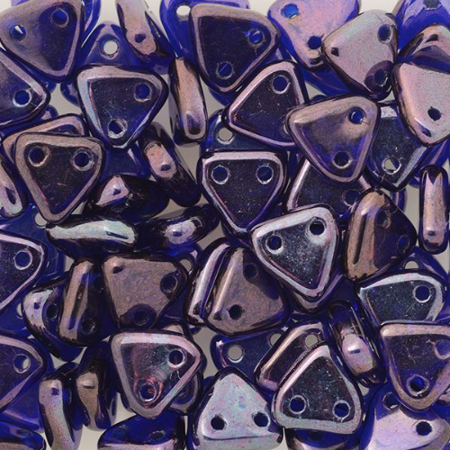 CzechMates 6mm Triangle Beads - 2 Hole - Cobalt Vega - TRI06-30090-15726