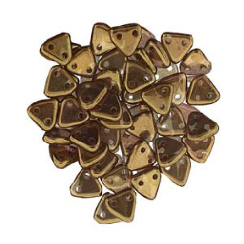 CzechMates 6mm Triangle Beads - 2 Hole - Olivine Bronze - TRI06-50230-14415