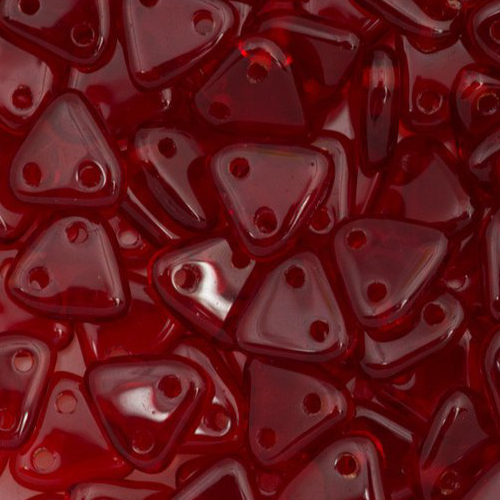 CzechMates 6mm Triangle Beads - 2 Hole - Siam Ruby - TRI06-90080