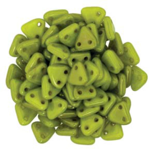 CzechMates 6mm Triangle Beads - 2 Hole - Chartreuse - TRI06-LJ84020