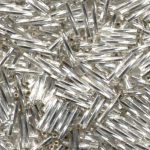 Miyuki 12mm x 2mm Twisted Bugle Bead - TW2012-1 - Silver Lined Crystal