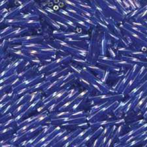 Miyuki 12mm x 2mm Twisted Bugle Bead - TW2012-177 - Transparent Cobalt AB