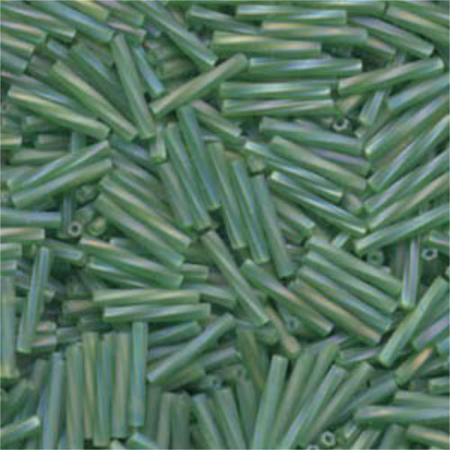 Miyuki 12mm x 2mm Twisted Bugle Bead - TW2012-179F - Matte Transparent Green AB