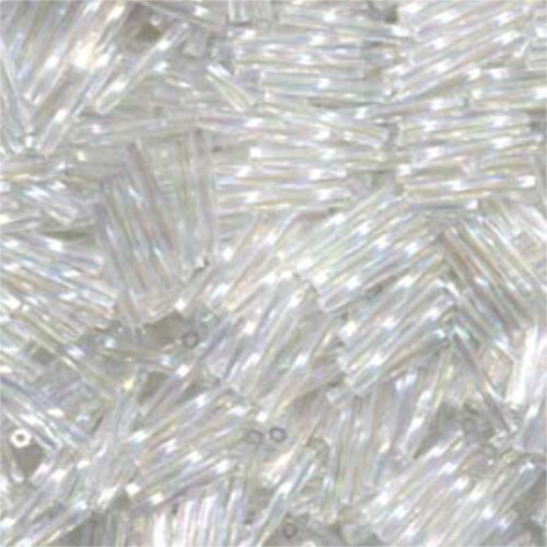 Miyuki 12mm x 2mm Twisted Bugle Bead - TW2012-250 - Crystal AB